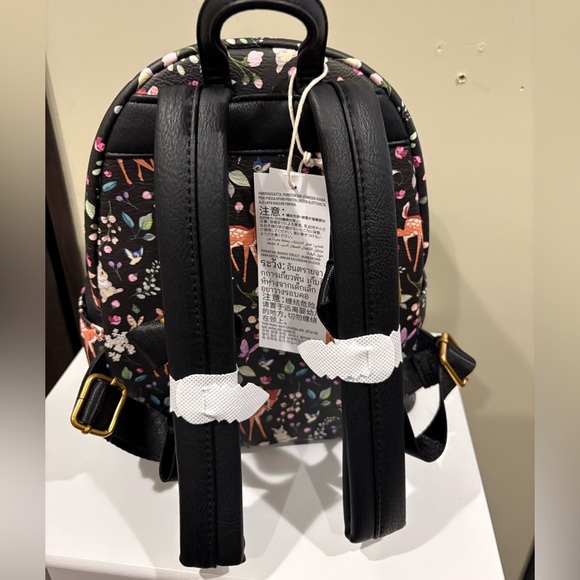 Loungefly Black Bambi Floral Backpack - Picture 2 of 3